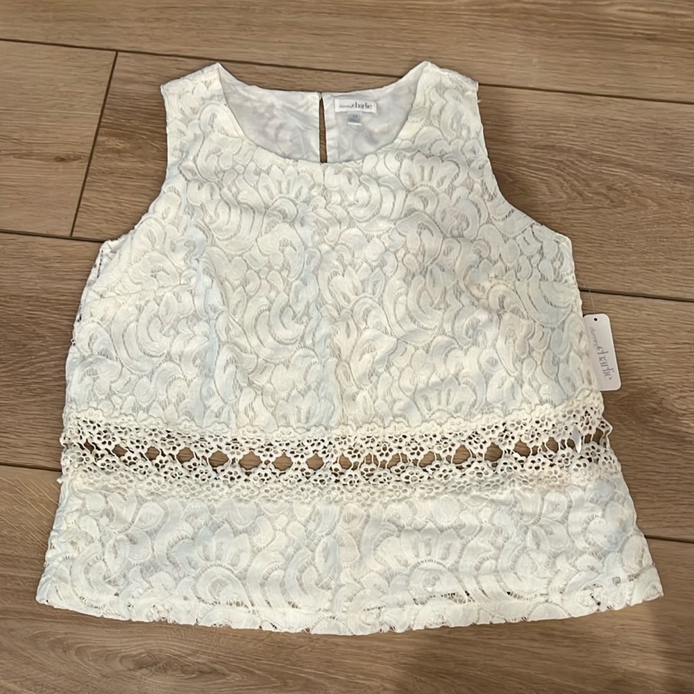 Lace top with cutouts